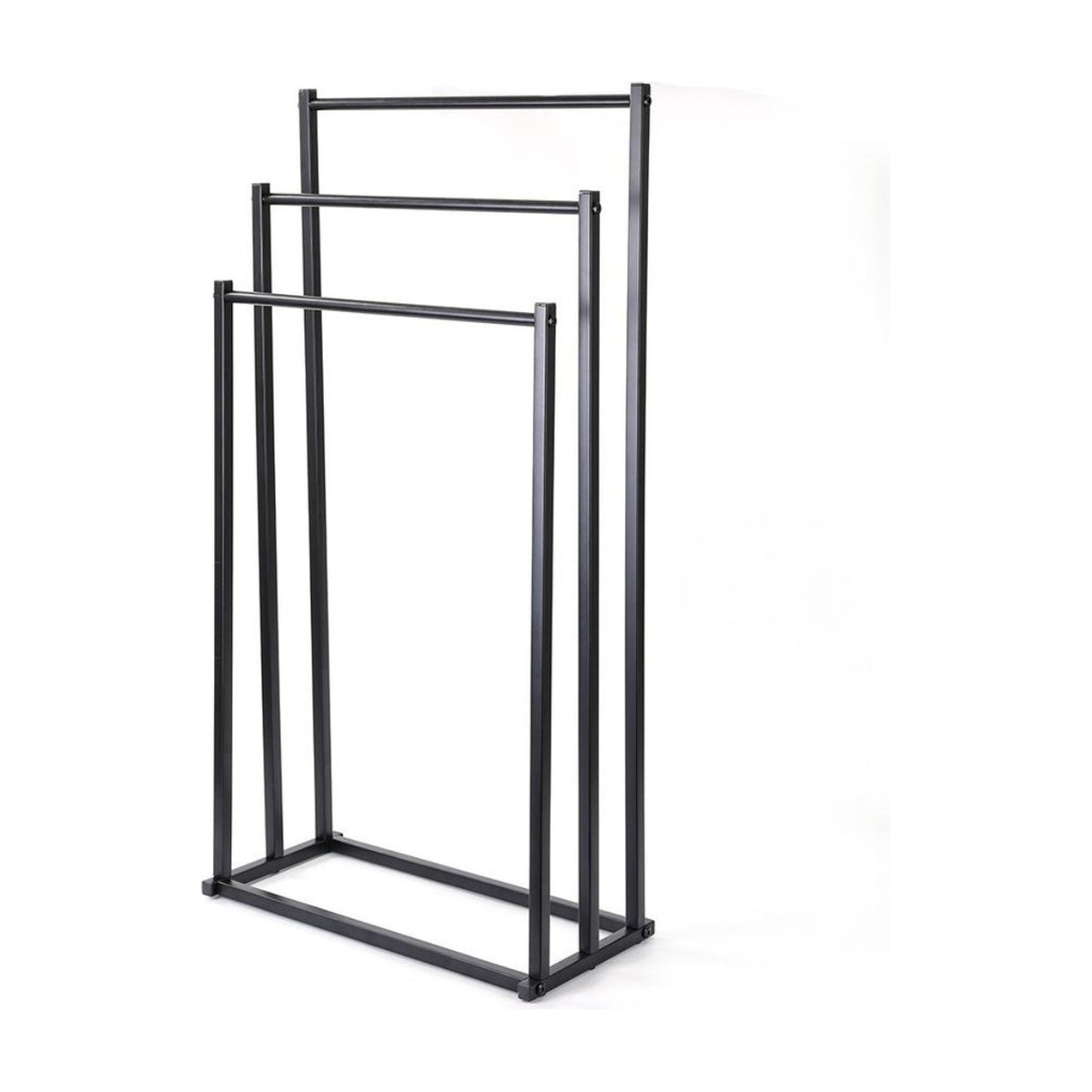 Black Metal 3-Tier Freestanding Bathroom Towel Rack Stand - Maisonware