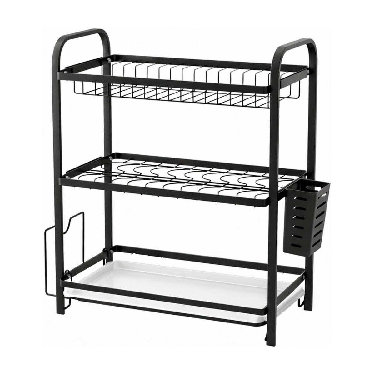 3 Tier Kitchen Dish Drying Rack with Cutlery Holder & Drip Tray - Maisonware