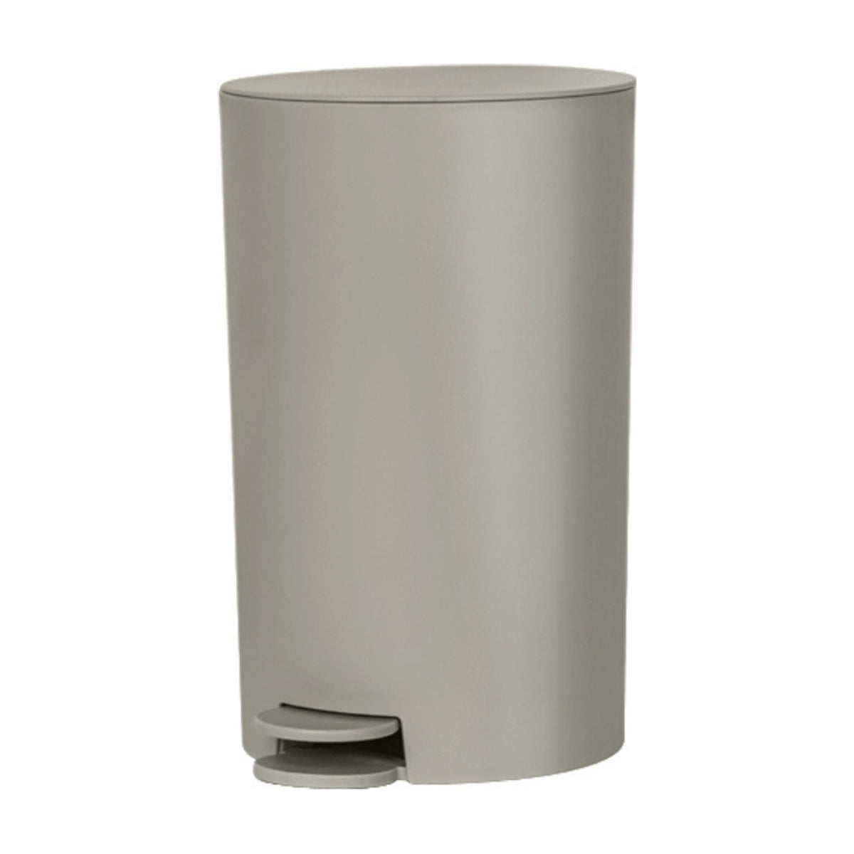 3L Flat Lid Bathroom Pedal Bin Taupe PP 25cm Round Waste Bin - Maisonware