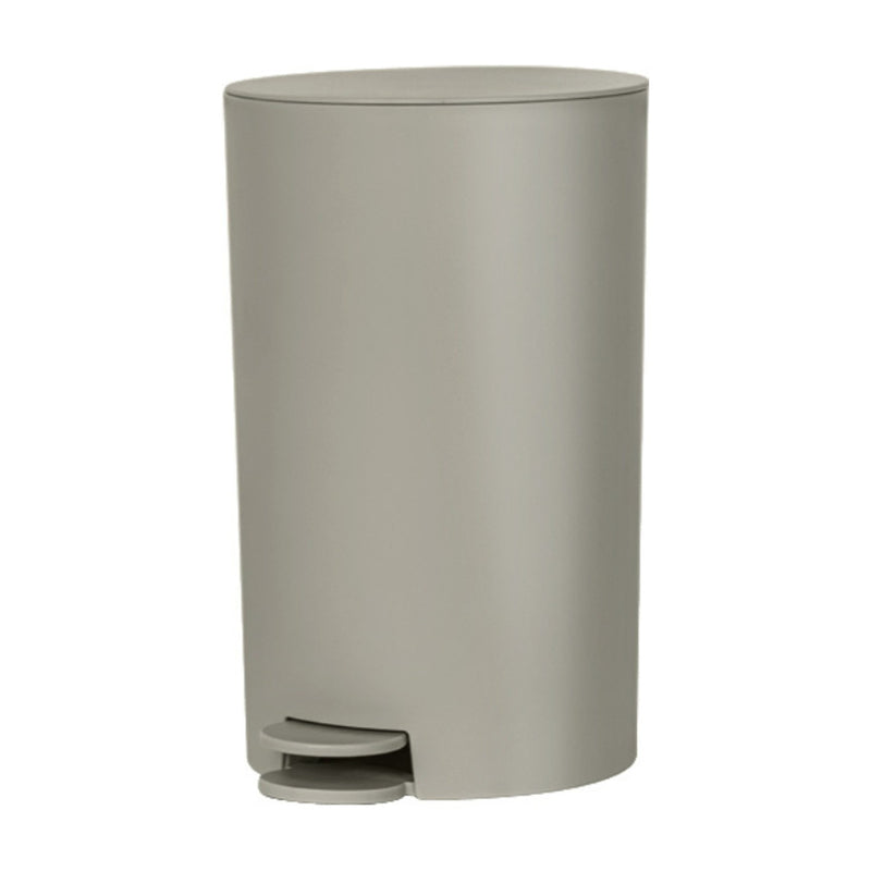 3L Flat Lid Bathroom Pedal Bin Taupe PP 25cm Round Waste Bin - Maisonware