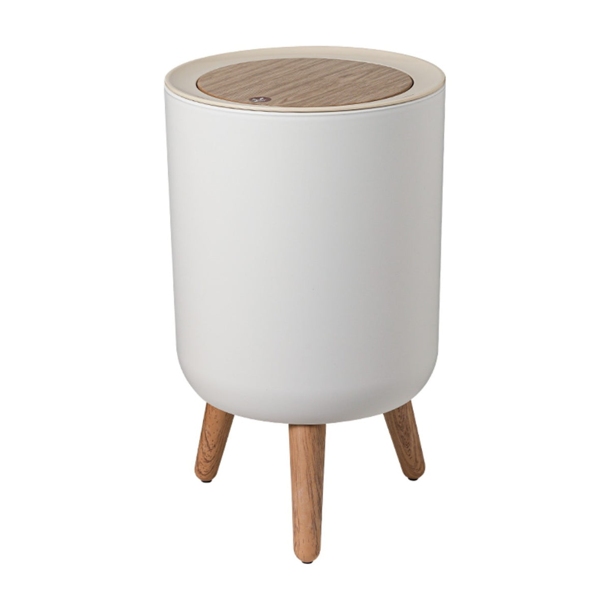 One-Touch 7L Nordic Round Waste Bin with Legs Soft-Close Lid - Maisonware
